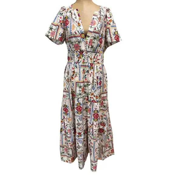 Anthropologie Maxi Dress Somerset 100% Cotton Floral Print size Small - Picture 4 of 10